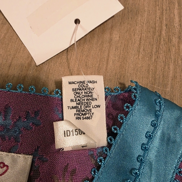 NWT Victoria’s Secret Sheer Floral Cardigan Purple Blue Trim Lightweight Size M - Picture 5 of 12